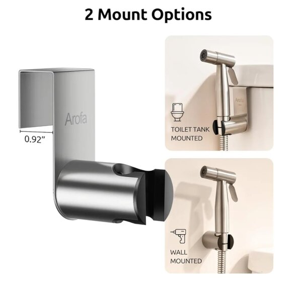 AROFA TOILET BIDET SPRAYER-HANDS FREE-HANDHELD-DUAL CONTROL ADJUST WATER FLOW - Picture 7 of 16